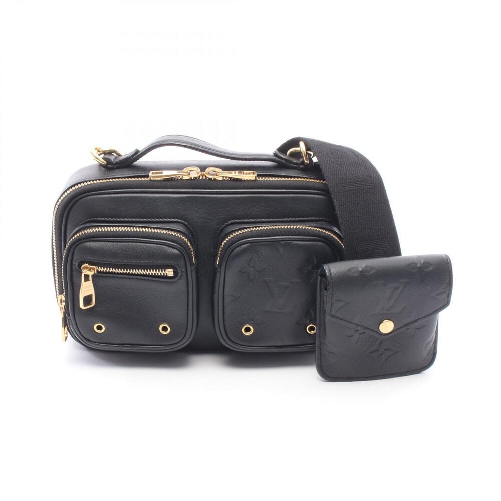 Louis Vuitton Utility Crossbody Shoulder Bag Leather Black